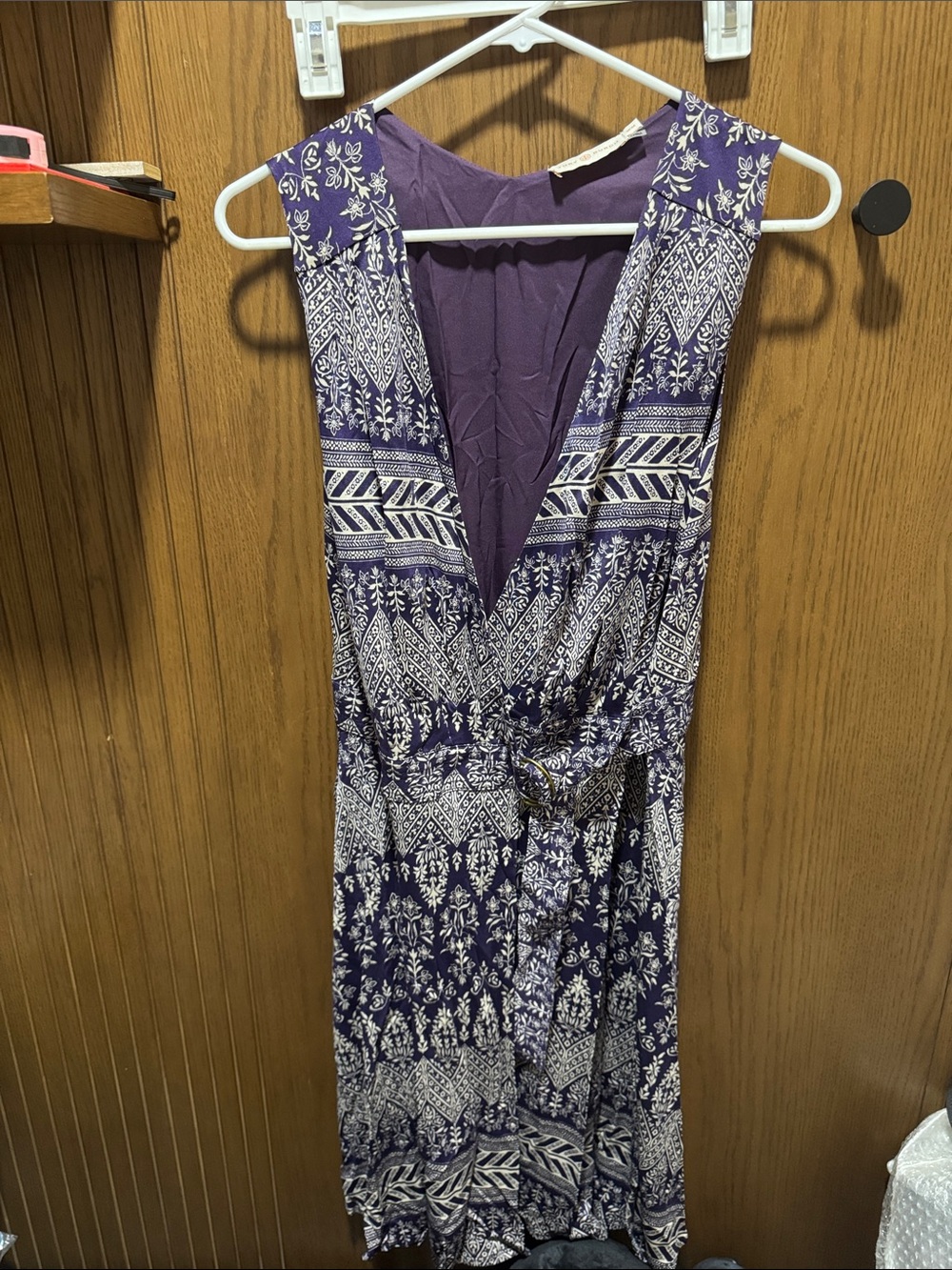 Tory Sport Purple and White Printed Maxi Dress